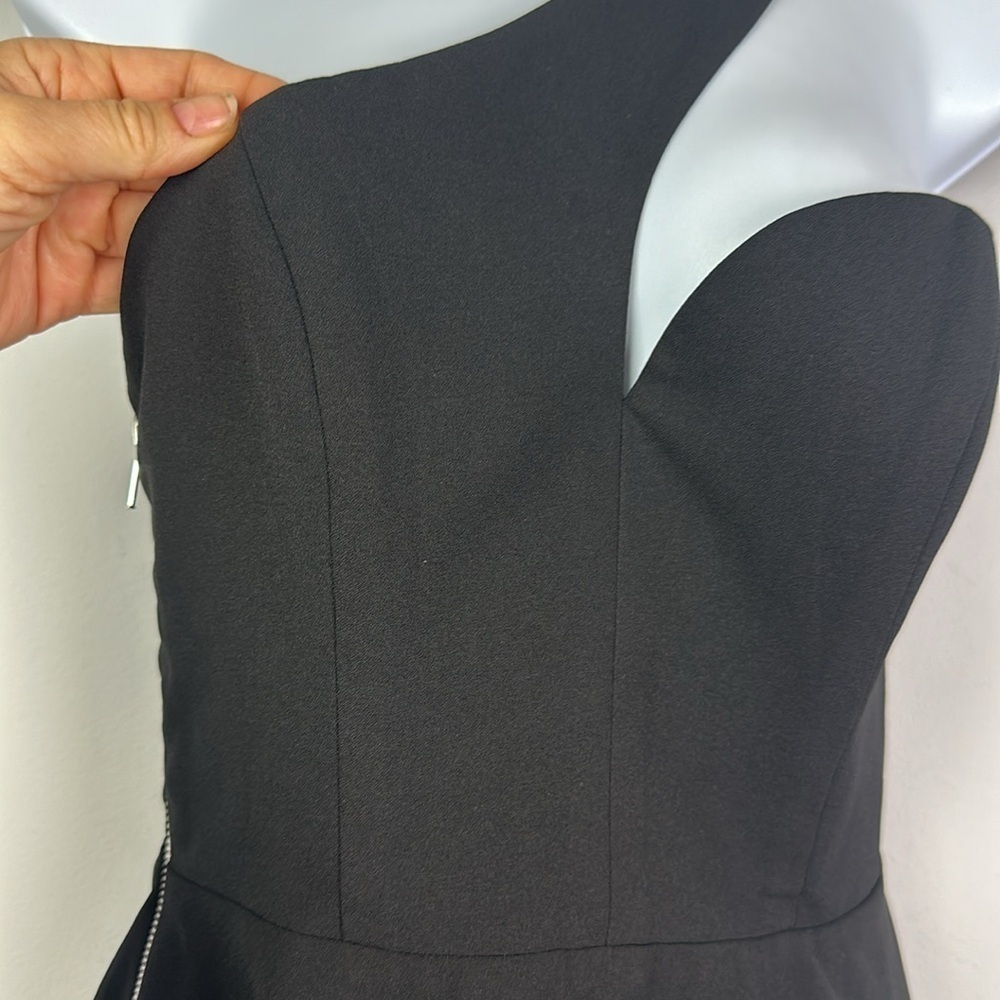 NBD X Naven Twins Back It Up Mini Dress Size S Black Lined One Shoulder Edgy - Picture 8 of 16